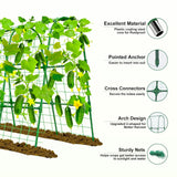 Cucumber Trellis for Raised Bed, U-Shape Garden Trellis 47.2" Tall, Heavy Duty Metal Arch Trellis for Climbing Vegetables, Rustproof Plant Support for Tomato Pea Bean (Upgraded Connector)