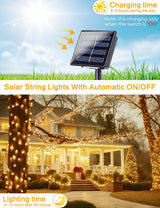Solar String Lights Outdoor, 6 Pack Each 100 LED Solar Fairy Lights for Outside Waterproof Copper Wire with 8 Modes Solar Twinkle Lights for Garden Yard Tree Wedding Christmas Decor (Warm White)