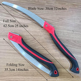 WEIMELTOY 12 Inch Heavy Duty Pruning Saw, Folding Hand Saw with SK5 Curved Blade, Triple-cut Razor Teeth Used for Trees Wood Cutting Camping Gardening Work, Hiking, Landscaping, Tree Trimming