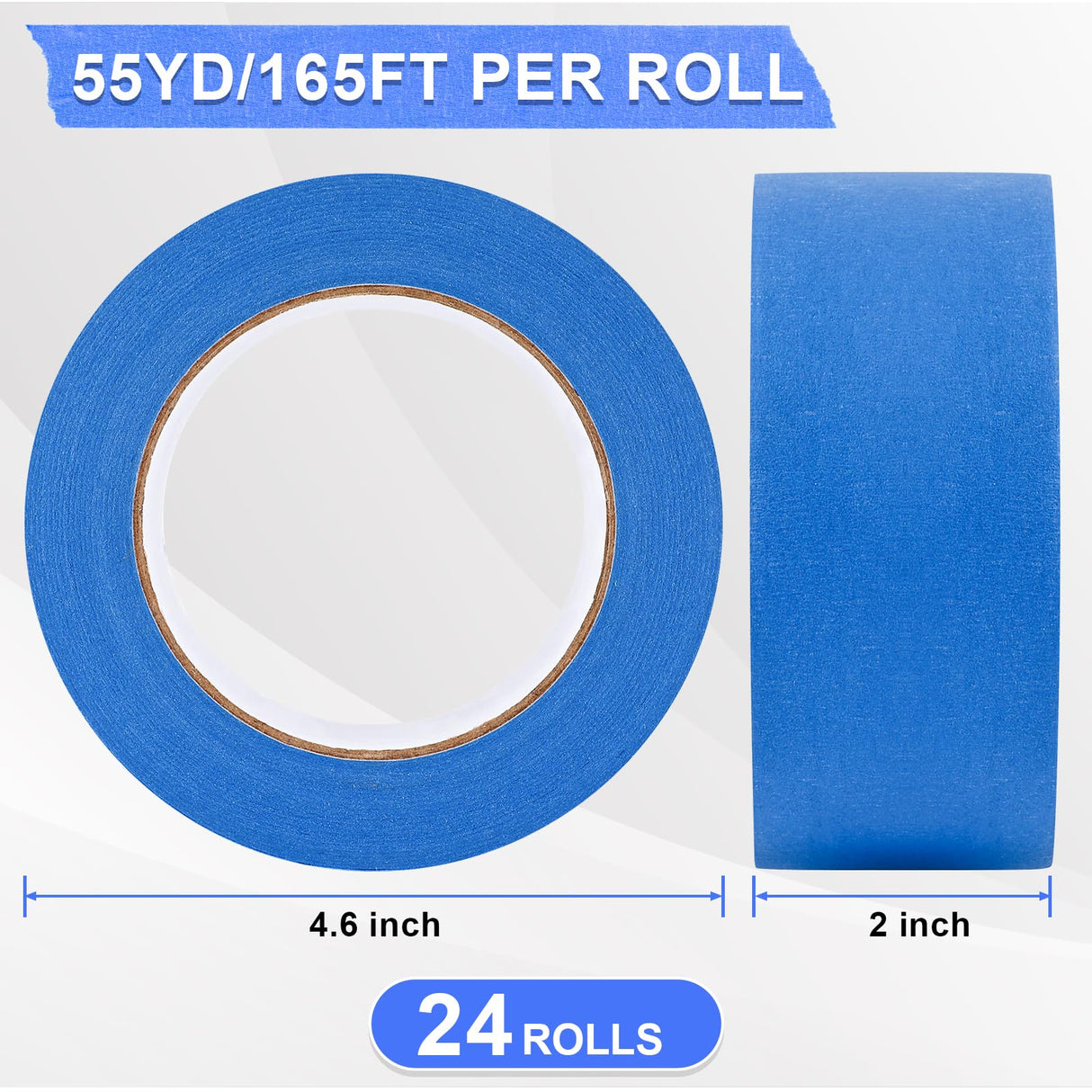 NEOACT 24 Rolls Blue Painters Tape 2 Inch Wide,55 Yards Multi-Surface Residue Free Masking Tape for Walls Painting,Packing,Labeling,DIY Crafts,24 Rolls X 2 Inch X 55 Yards(1320 Yards Total)