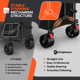 Originsure 300L Beach Wagons Carts Foldable with Big Wheels, 560lbs, Black