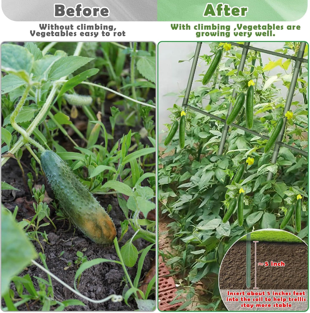 Garden Arch Trellis for Climbing Plants Outdoor, Garden Arch for Climbing Vine Vegetable/Fruit/Flower, Cucumber Trellis for Raised Bed (15.7x47in)