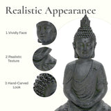 LuxenHome Large Buddha Statue, 22" Meditating Buddhas Garden Statue