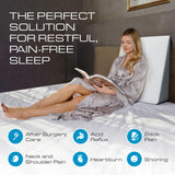 Kolbs Bed Wedge Pillow for Sleep Apnea, Sleeping Comfort, Relaxing, Acid Reflux, Heartburn and Back Pain Relief. Cushion for Sitting Up in Bed. Memory Foam Top, Chic Jacquard Washable Cover.