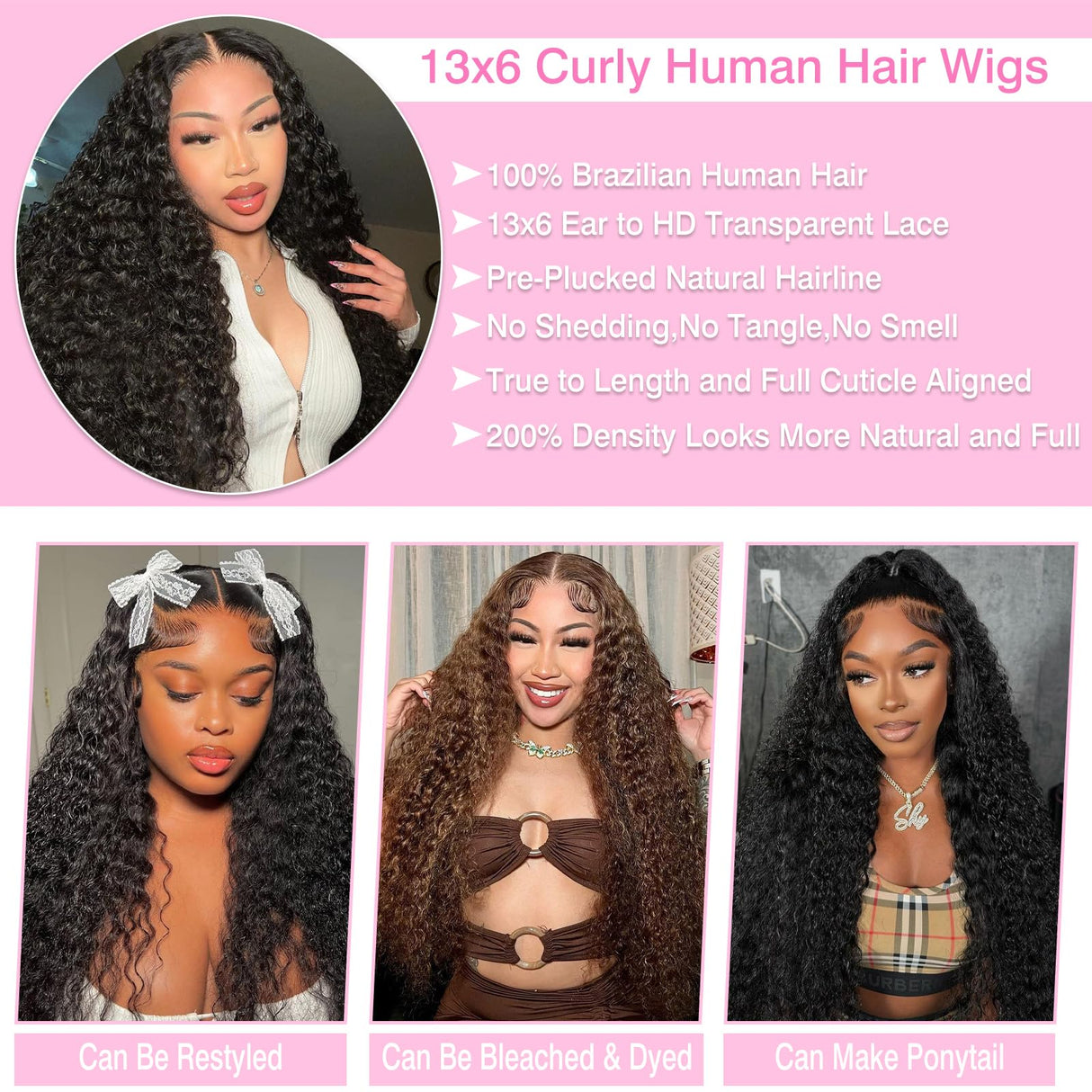 BVLBVL 200 Density 28 Inch 13x6 Deep Wave Lace Front Wigs Human Hair 12A Curly Human Hair Wig HD Lace Frontal Curly Wig Pre Plucked Wet and Wavy