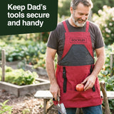 Rocklin Garden Apron – Heavy Duty Canvas Garden Apron for Women & Men | Waterproof Lining with Deep Harvest Pouch | Red Apron