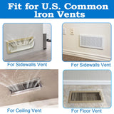 Binazon Heating & Air Vent Deflector for Vents, Sidewall, Ceiling, Floor Registers - Adjust Between 9"-14", Magnetic Vent Covers for Air Conditioning, Heat, AC, Floor, Under Furniture (3 Pack Clear)