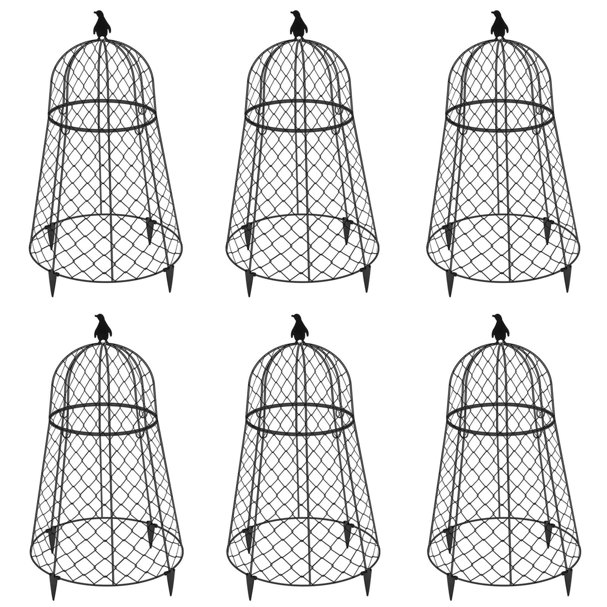 TAOMENNI Garden Cloches for Plants, Chicken Wire Cloche, Plant Cloche and Cages, Wire Plant Protectors from Animals, Protection for Your Plants and Seedlings, Heavy-Duty, 13" D x 20" H, Pack of 6