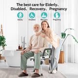 Kicimpro HSA/FSA Shower Chair for Elderly & Disabled, 10 Min Installation, Heavy Duty Bath Chair with Pad, 6 Adjustable Height Shower Seat for 5'1"-6'4" Users