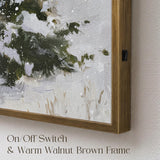 Christmas Decorations-18“ x 24" Lighted Framed Snowy Tree Canvas Wall Decor