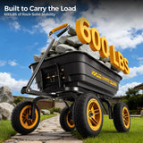 CAMMOO 10 Inch No-Flat Tires 600 lb Garden Dump Cart 4 Cu.Ft.