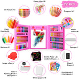 iBayam Stocking Stuffers, Art Supplies, Arts and Crafts for Kids Ages 8-12, Teens Girls Christmas Gifts, 251-Pack Art Set Case with Trifold Easel, Sketch Pads, Gifts for 5-12 Year Old Girl