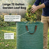 Gardzen 3-Pack 72 Gallons Garden Bag - Reuseable Heavy Duty Gardening Bags, Lawn Pool Garden Leaf Waste Bag