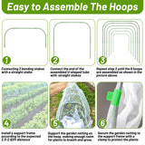 67pcs Garden Mesh Netting Kit, 6 Sets Wide Garden Hoops with Garden Covers
