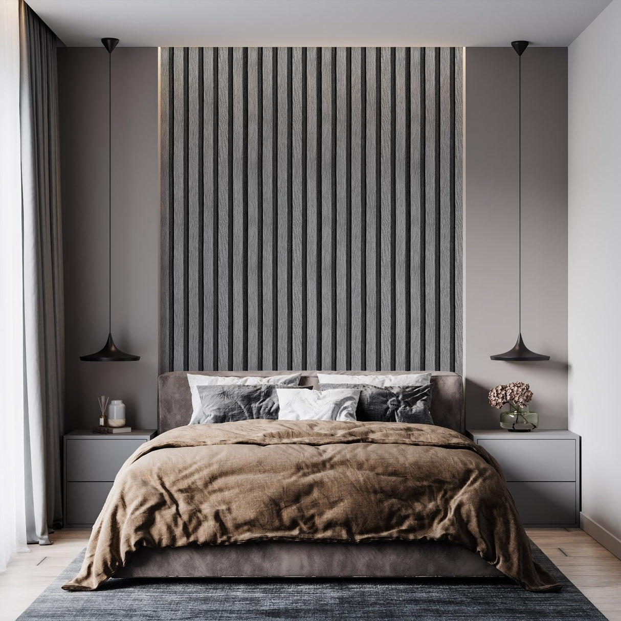 Yun-aeon Natural Wood Peel and Stick Wallpaper Grey Wood Slats - 17.3"x 300" Self-Adhesive Waterproof Vinyl Removable Wall Paper for Wall Decor Bedroom