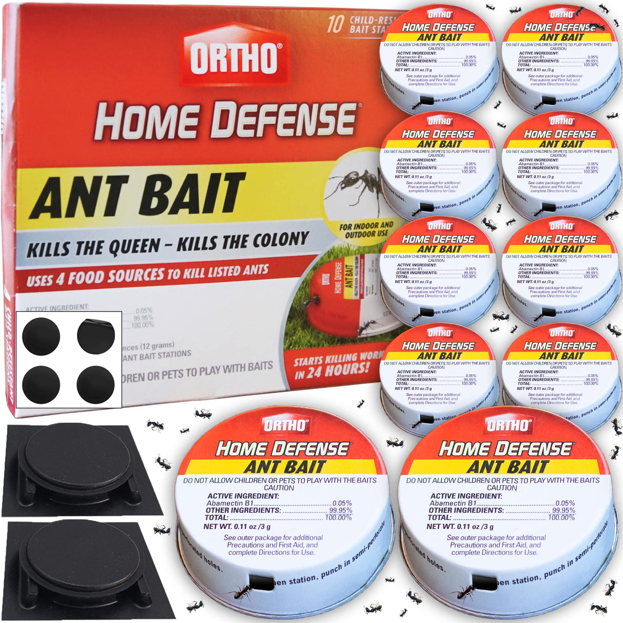 Ant Traps Indoor by ORTHO Home Defense 10pk- Metallic & Adhesive Ant Killer Indoor & Outdoor - Trap & Bait Traps Outdoor