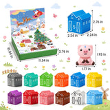 Advent Calendar 2026 Animals Toys for Toddler Baby 1-3 Christmas Finger Puppets 12 Box House and Animals Montessori Educational Preschool for Boys and Girls Gifts