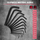 41-Piece Hex Key Allen Wrench Set, L Shape Hex and Torx Key Wrenches with Torque Handle | SAE(0.028"-3/8") | Metric(0.7mm-10mm) | Torx(T9-T50) in 3-Layer Storage Case, Heat Treated Cr-V Steel