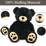 LotFancy Teddy Bear Stuffed Animals, 20 inch Soft Cuddly Plush Black Bear, Cute Toy with Footprints, Gift for Kids Baby Toddlers on Baby Shower, Birthday, Christmas, Easter Decoration