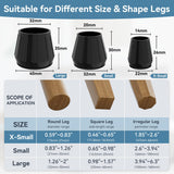 24PCS Extra Small Silicone Chair Leg Floor Protectors for Hardwood Floors, Thicken Rubber Chair Leg Cap Covers, Non Slip Furniture Leg Pads to Protect Wood Tile Floors from Scratches and Reduce Noise