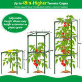 6 Pack 49" Square Tomato Cages, Heavy Duty Steel Tomato Trellis Kit