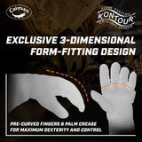 Caiman Premium Goat Grain TIG/Multi-Task Welding Gloves, Split Cowhide Back, 4-Inch Extended Cuff, White/Gold, Large (1540-5)