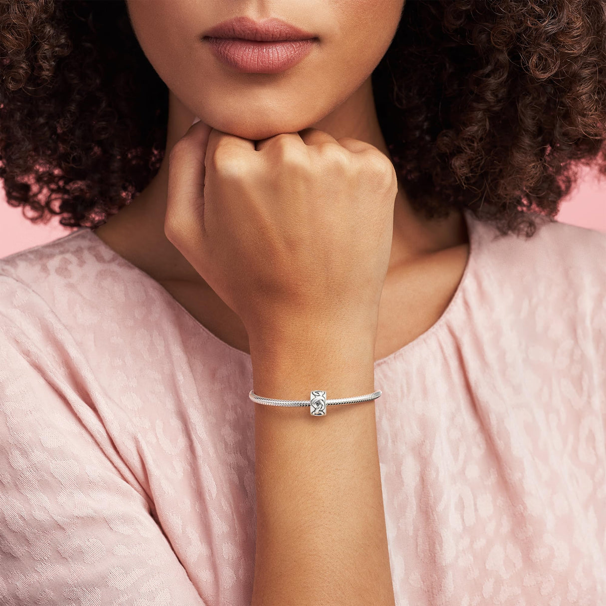 PANDORA Knotted Hearts Clip Charm - Compatible with PANDORA Moments - Gift for Her - Made with Sterling Silver - with Gift Box