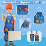 Kids Tool Set with Drill, Educational Montessori Toys for 3 Year Old Boys 44 Pcs STEM Kids Toys Wooden Toddler Tool Set with Apron & Box Christmas Birthday Gifts for 3 4 5 Year Old Boy Girl