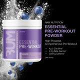 RAW Essential Pre-Workout Powder (Grape) - Chris Bumstead Sports Nutrition Supplement for Men & Women - Preworkout Energy Powder with Caffeine, L-Citrulline, L-Tyrosine, & Beta Alanine Blend