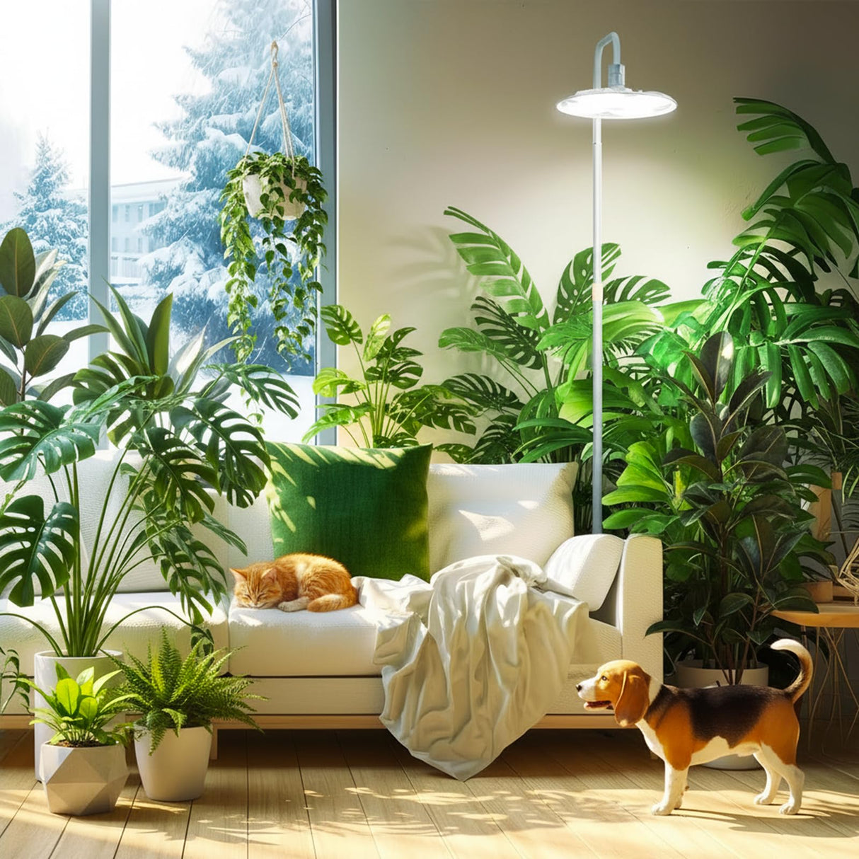 SANSI Grow Lights for Indoor Plants, 100W Full Spectrum Tall Standing