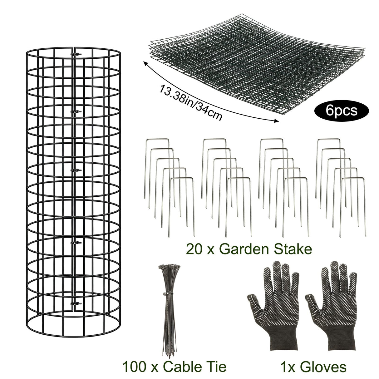 Augshy 10-Pack Tree Trunk Protectors, 17 × 13 Inch Expandable Metal Guard