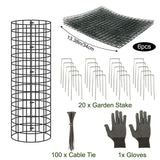Augshy 10-Pack Tree Trunk Protectors, 17 × 13 Inch Expandable Metal Guard