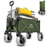 BLINTHAR Beach Wagon with Big Wheels for Sand, Heavy Duty Harder Sand Collapsible Folding Wagon with All-Terrain 9" Pneumatic Ballon Tires, Utility Wagon for Garden Sports Camping Outdoor Activities