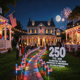 UMEUC 8 Pack Solar American Flag Lights Outdoor,American Flag Pathway Lights, Solar Flag Lights, Auto On/Off 8Modes IP65 Waterproof, 4th of July Decorations Outdoor for Yard Garden Memorial Day 250Th