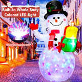 PIPIMOUSE 5FT Christmas Inflatables Snowman with Rotating Lights, Blow Up Snowman Outdoor Decoration LED Lighted Snow Man Christmas Decor for Yard Patio Garden Lawn Xmas Holiday Indoor Party