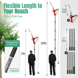 Pole Saw for Tree Trimming, 2-in-1 Tree Pruner with Saw & Pruning Scissors, 10FT Tree Trimmer, Quadruple Pulley System for High Branch Trimming, Yard, Garden & Orchard