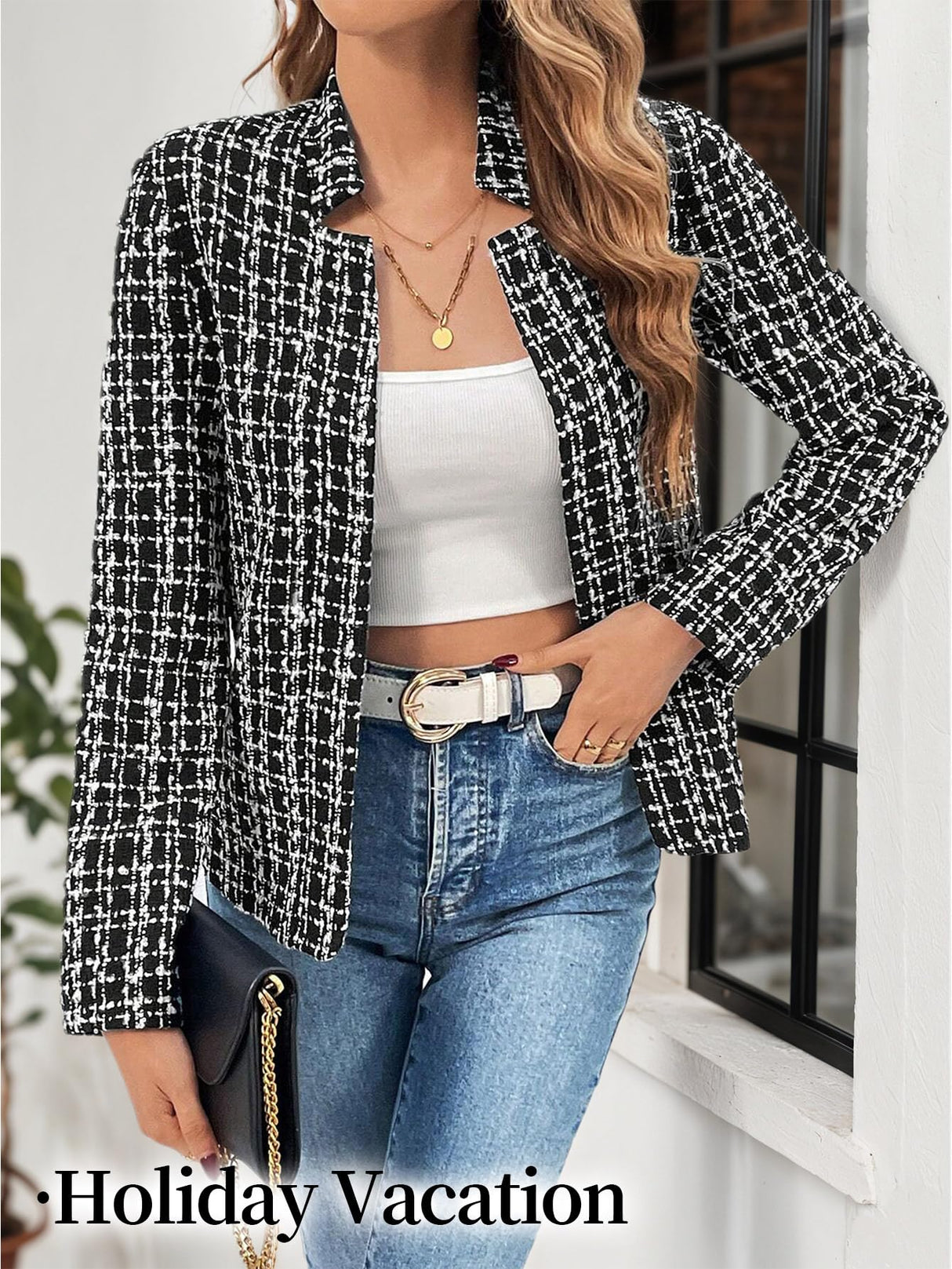 Mina Self Cardigan Sweaters Sweater Blazer Jacket For Women 2025 Black Winter Womens Velvet Blazers Christmas Party Nye New Years Eve Clothes Outfits Cute Ladies Casual Lightweight Women's Jackets