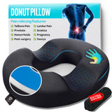 X&C Premium Donut Pillow for Tailbone Pain Relief Cushion with Replaceable Extra Cover, Hemorrhoid Pillows for Sitting, Butt Pillow, Donut Cushion for Pregnancy, Office Workers, Car Drivers