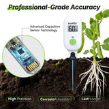 RAINPOINT Smart Digital Wireless Plant Moisture Meter Houseplant Indoor,WiFi Hub Needed,Capacitive Probe,Leave-in Soil Hygrometer Sensor,Real-time Monitor Outdoor Greenhouse Gardening(Two-Pack Set)