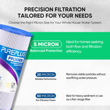 PUREPLUS 5 Micron 10" x 4.5" Whole House Pleated Sediment Filter for Well Water, Replacement Cartridge for GE FXHSC, Culligan R50-BBSA, Pentek R50-BB, DuPont WFHDC3001, W50PEHD, GXWH40L, 3Pack