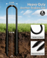8 Pack 11.8 Inch Rebar Ground Stakes U Hook Galvanized Steel