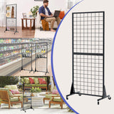 DEYEGELEA 3-Pack 2'x5.5' Ft Gridwall Panel Display Stands Heavy Duty Floor Standing Retail Display Rack with Triangle Base for Retail Art Show With 20 Hooks Christmas and Thanksgiving Outdoor Decoration Display Stand (1)