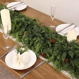 5FT Real Touch Cedar Garland - Artificial Christmas Garland Fake Green Faux Thick and Lush Pine Needles Garlands for Table Fireplace Mantle Holiday Home Indoor Outdoor Decor (1PCS)