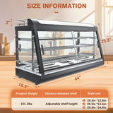 3-Shelf Commercial Food Warmer Display w/Top Rack, 44" Countertop Warmers Hot Box for Pizza/Pretzel/for Food Display, Heated Holding Cabinet Glass case, with LED Lighting for Buffet Restaurant