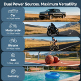 OlarHike Tire Inflator Portable Air Compressor, 150PSI Dual Power - 6000mAh & 12V DC, Cordless Air Pump for Car Tires, Bike, Motorcycle, Balls with LED & Digital Pressure Gauge, Auto Shut‑Off