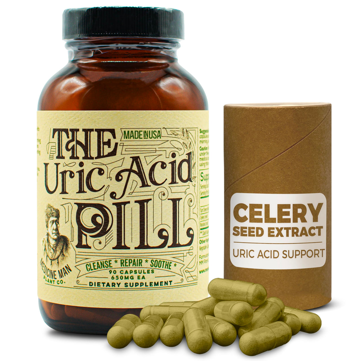 The Uric Acid Pill 90 Capsules - Uric Acid Supplement with Tart Cherry Extract, Celery Seeds, and Burdock Root - Uric Acid Support Supplement containing Non-GMO and Herbal Ingredients
