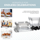 Alpha Living 6 Pack - Disposable Chafing Dish Buffet Set, Half Size Pans, Welded Body Food Warmers for Parties, Fuel Cans Complete Set, Warming Trays