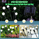Solar Garden Lights Outdoor, 2 Pack 16 LED Solar Purple Firefly Lights Waterproof, Starburst Wind Swaying Light for Outside Yard Patio Planter Flower Bed Walkway Halloween Christmas Decoration