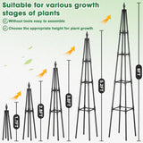 Obelisk Trellis for Climbing Plants, 6 FT Garden Trellises with 16mm Thickened Plastic-Coated Metal Pipes, Trellis for Climbing Potted Plant Vine Flower Rose Vegetable Tomato Cucumber Outdoor Indoor