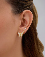 PAVOI Huggie Earrings, 14K Gold Plated, Yellow Gold, Size 14.5 Millimeters